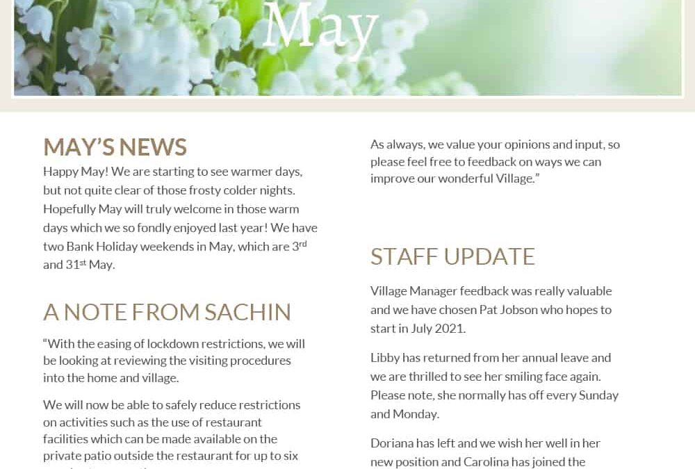 May 2021 Newsletter